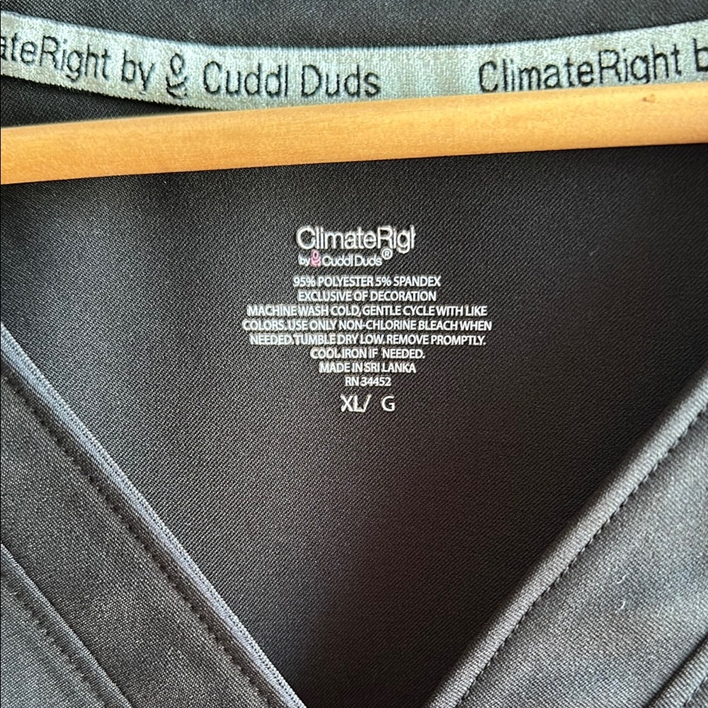 Cuddl Duds Black V-Neck Top - Picture 3 of 4